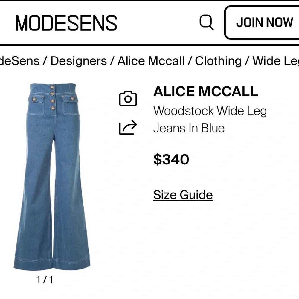 NWT RARE Alice McCall Woodstock Wide Leg Denim - Picture 3 of 16